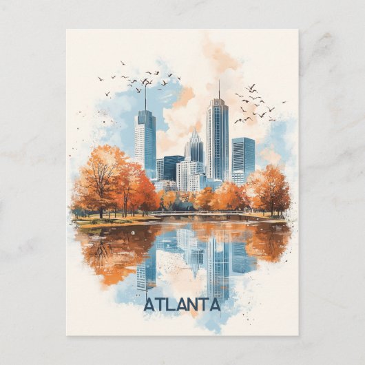 Atlanta Georgia Briefkaart (Voorkant)