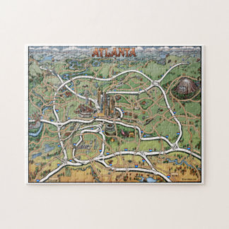 Atlanta Georgia Cartoon Map Puzzle Legpuzzel