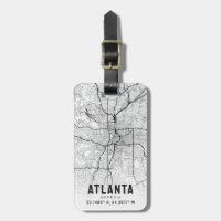 Atlanta, Georgia City Map Topography Bagagelabel