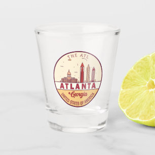 Atlanta Georgia City Skyline Emblem Shot Glas