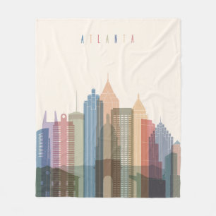 Atlanta, Georgia City Skyline Fleece Deken