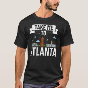 Atlanta Georgia City Skyline Map Travel T-shirt