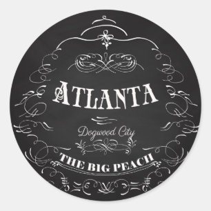 Atlanta, Georgia - De grote peach Ronde Sticker