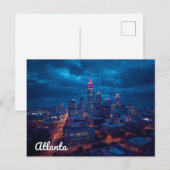 Atlanta Georgia Downtown Skyline Briefkaart (Voorkant / Achterkant)