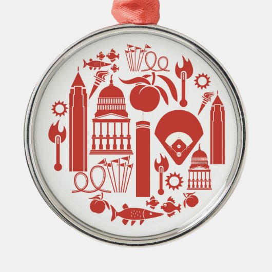 Atlanta Georgia Icons Metalen Ornament (Voorkant)