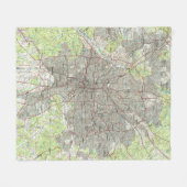 Atlanta Georgia Map (1981) Fleece Deken (Voorkant (Horizontaal))