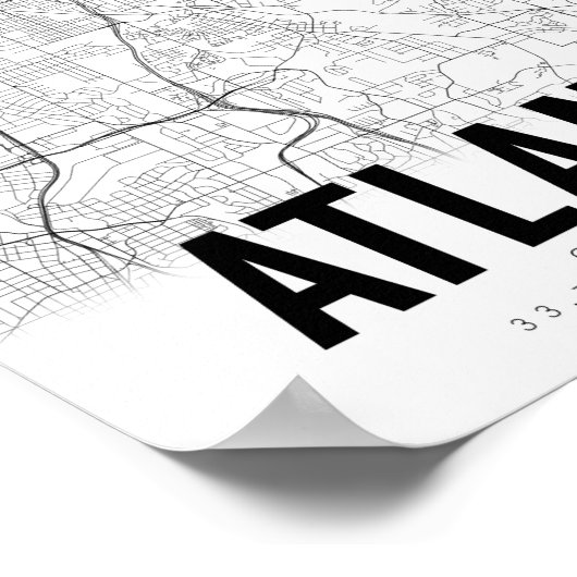 Atlanta Georgia Minimalist Map Art Poster (Hoek)