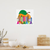 Atlanta, Georgia | Peach Skyline Poster (Keuken)