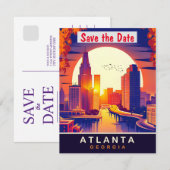Atlanta, Georgia, Reisansichtskarte, Save The Date (Voorkant / Achterkant)