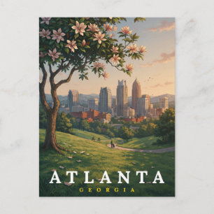 Atlanta Georgia Schitterende Skyline Kunst Briefkaart