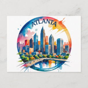 Atlanta Georgia Silhouet Briefkaart