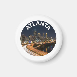 Atlanta Georgia Silhouette, Nachtelijke Stadslicht Magneet