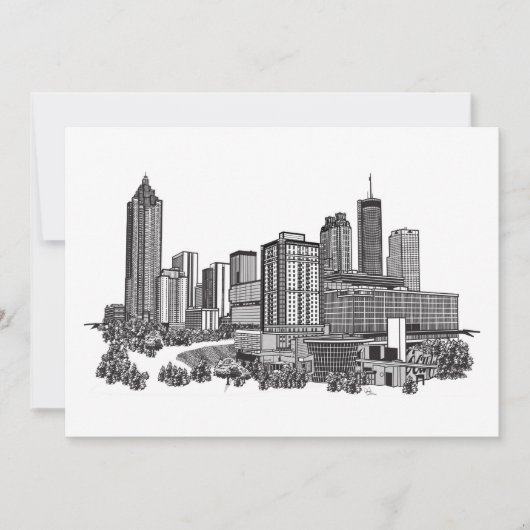 Atlanta Georgia Skyline Art Kaart (Voorkant)
