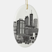 Atlanta Georgia Skyline Art Keramisch Ornament (Rechts)