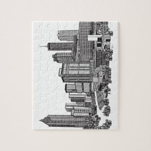 Atlanta Georgia Skyline Art Legpuzzel