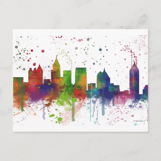 ATLANTA GEORGIA SKYLINE BRIEFKAART (Voorkant)