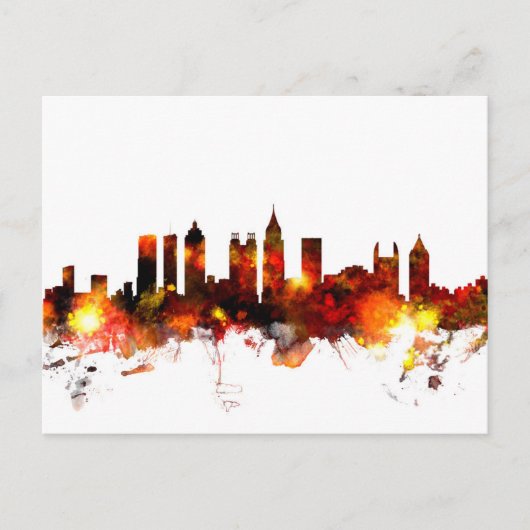 Atlanta Georgia Skyline Briefkaart (Voorkant)
