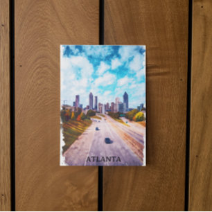 Atlanta Georgia Skyline City Waterverf Briefkaart