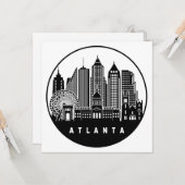 Atlanta Georgia Skyline Kaart (Voorkant / Achterkant in situ)