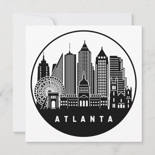 Atlanta Georgia Skyline Kaart (Voorkant)