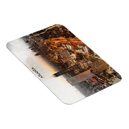 Atlanta Georgia Skyline Panorama Uitzicht Magneet (Rechterzijde)