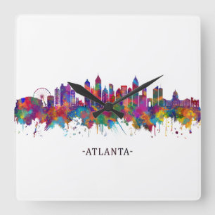 Atlanta Georgia Skyline Vierkante Klok