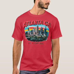 Atlanta Georgia Souvenir Nostalgische Citysca T-shirt