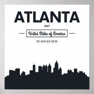 Atlanta, Georgia Stadscoördinaten Poster