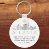 Atlanta, Georgia Stylized Skyline | Aangepaste slo Sleutelhanger (Voorkant)