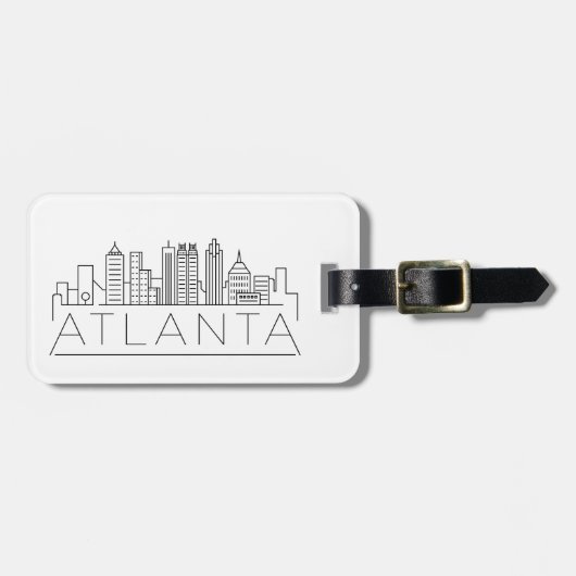Atlanta, Georgia Stylized Skyline Bagagelabel (Voorkant horizontaal)