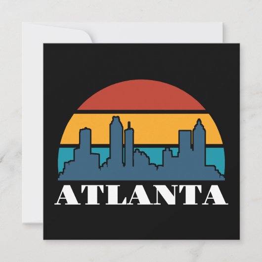 Atlanta Georgia  Sunset Cityscape Kaart (Voorkant)