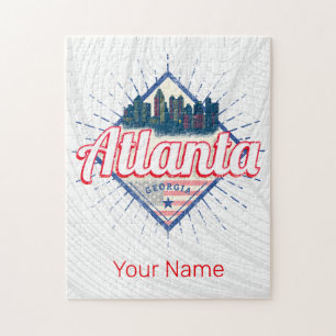 Atlanta Georgia United States Retro Skyline Legpuzzel