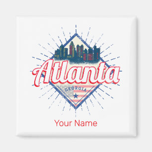 Atlanta Georgia United States Retro Skyline Magneet