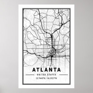 Atlanta Georgia USA City Travel City Map Poster