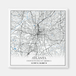 Atlanta Georgia USA Travel City Map Magneet