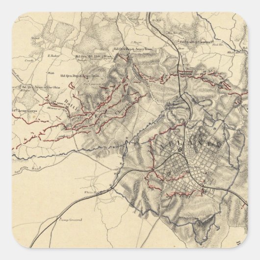 Atlanta, Georgia Vierkante Sticker (Voorkant)