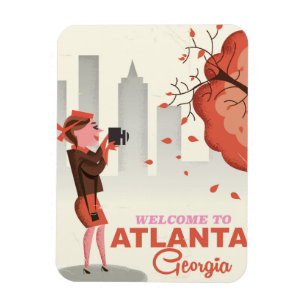 Atlanta Georgia vintage reisposter Magneet