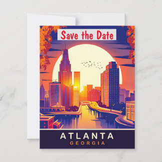 Atlanta Georgia Waterfront Zon huwelijksuitnodigin Save The Date