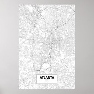 Atlanta, Georgia (zwart op wit) Poster