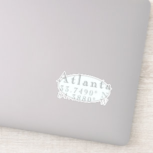 Atlanta Latitude en Lengtegraad Sticker