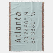 Atlanta Latitude & Lengtegraad Deken (Voorkant Verticaal)