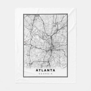 Atlanta Map Fleece Deken
