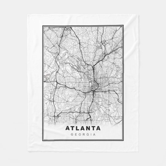 Atlanta Map Fleece Deken (Voorkant)