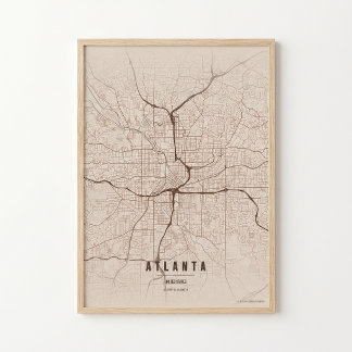 Atlanta Map Print Georgia City Wallart Poster Gift