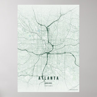Atlanta Map Print Georgia Forest Wallart Poster