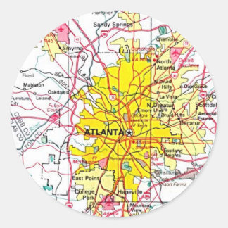 Atlanta Map Ronde Sticker