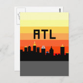 Atlanta met 8 bits Skyline ATL Briefkaart (Voorkant / Achterkant)