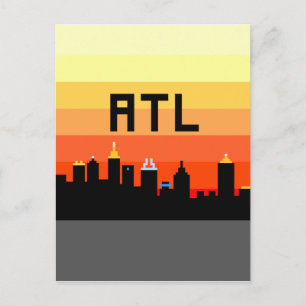 Atlanta met 8 bits Skyline ATL Briefkaart