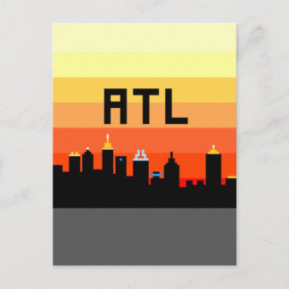 Atlanta met 8 bits Skyline ATL Briefkaart