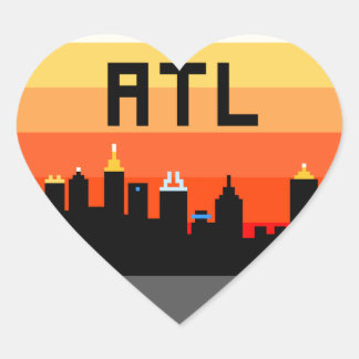 Atlanta met 8 bits Skyline ATL Hart Sticker